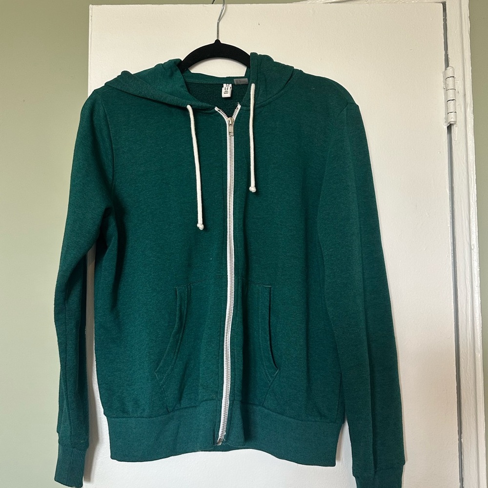 Dark Teal Zip-Up Hoodie